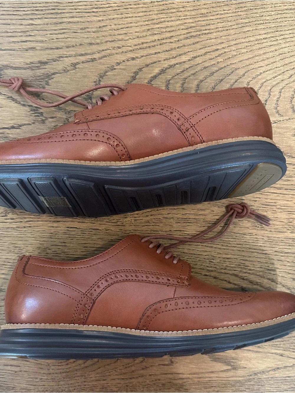 Cole Haan Original Wingtip Oxford Shoes Men’s 9.5 Brown Leather Grand.OS NEW
